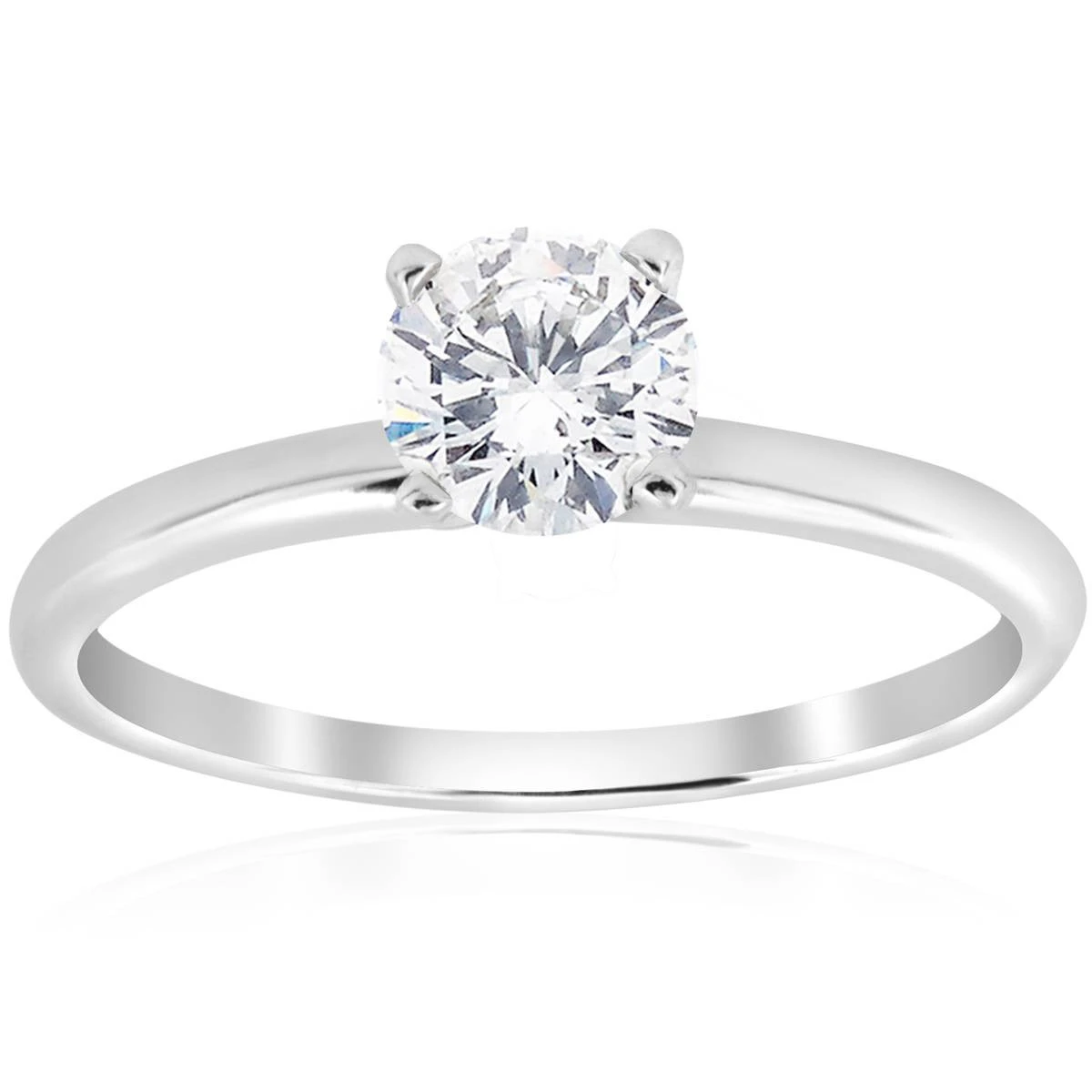 5/8ct Solitaire Round Diamond Engagement Ring 14K White Gold Brilliant Jewelry (G-H, I2-I3)