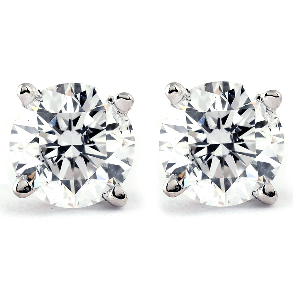 1/4 Ct TDW Genuine Diamond Studs Available in 14k White or Yellow Gold (I-J, I2-I3)