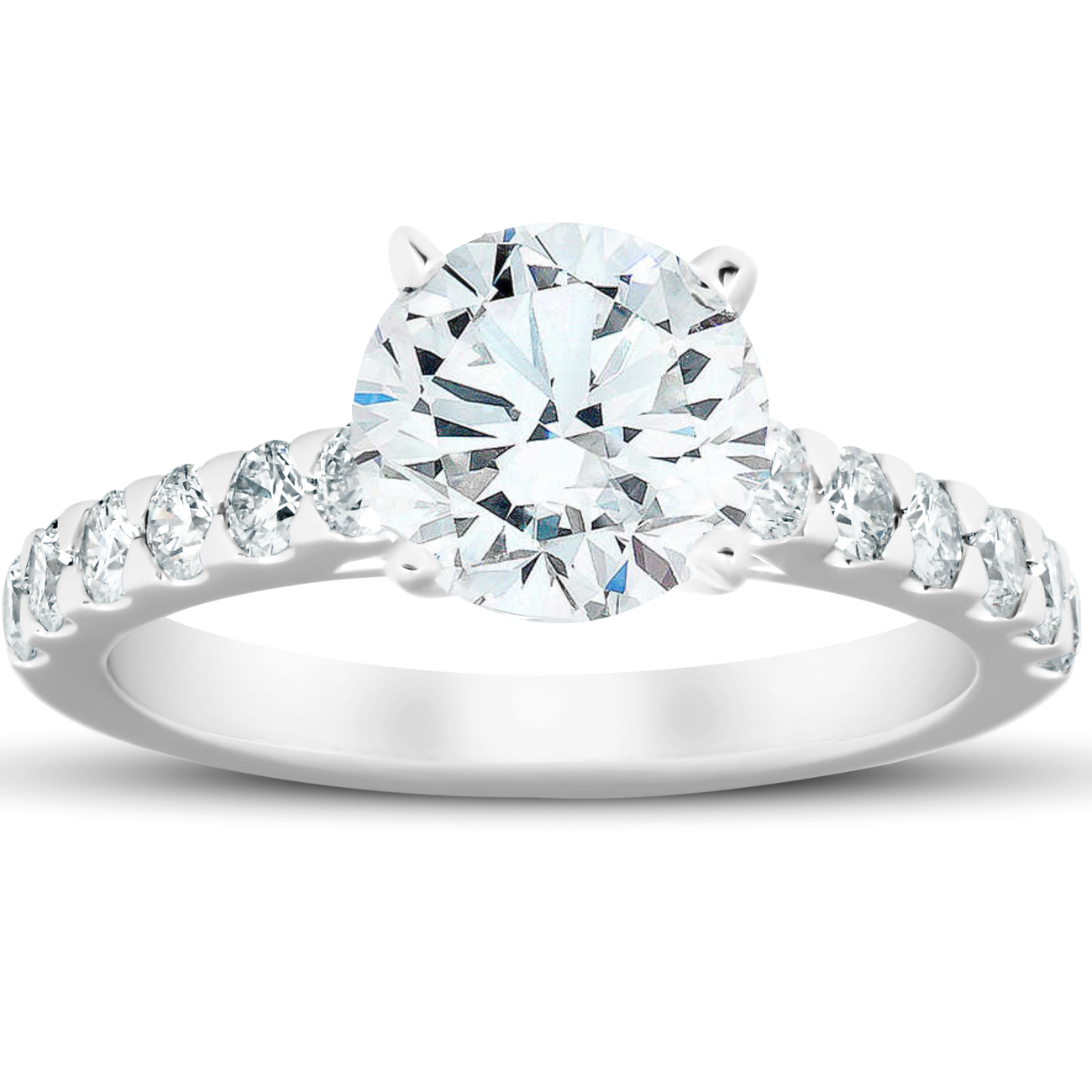 Certified 2 3/4 Ct Diamond Engagement Ring 14k White Gold Lab Grown (G-H, VS2-SI1)
