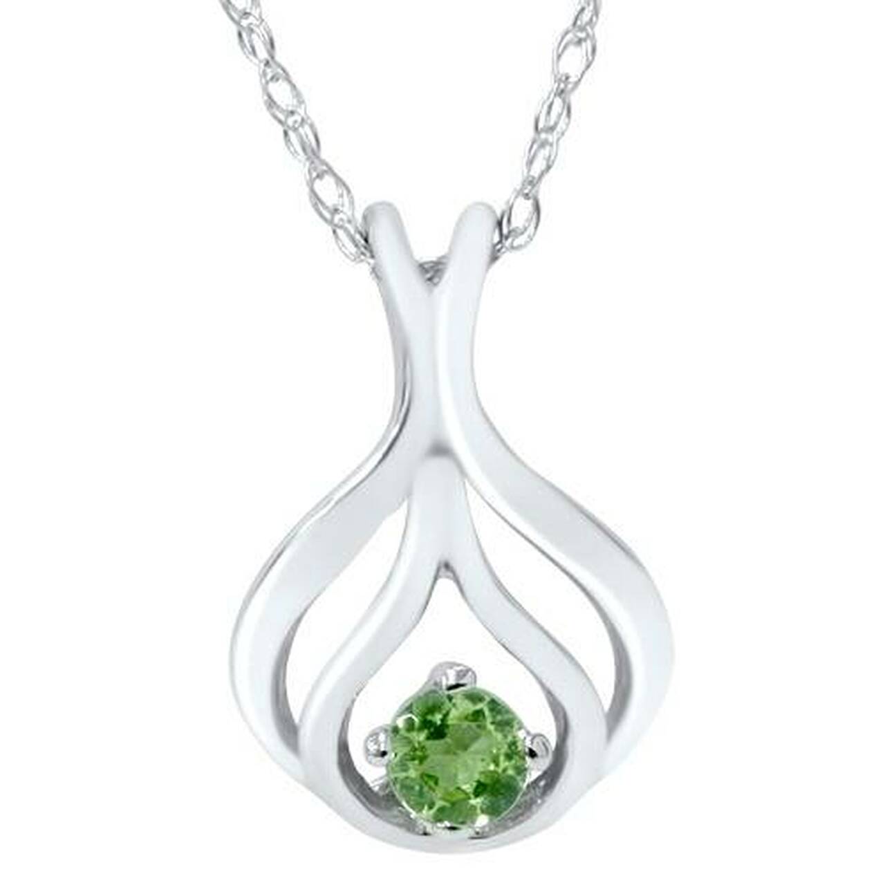 peridot white gold pendant