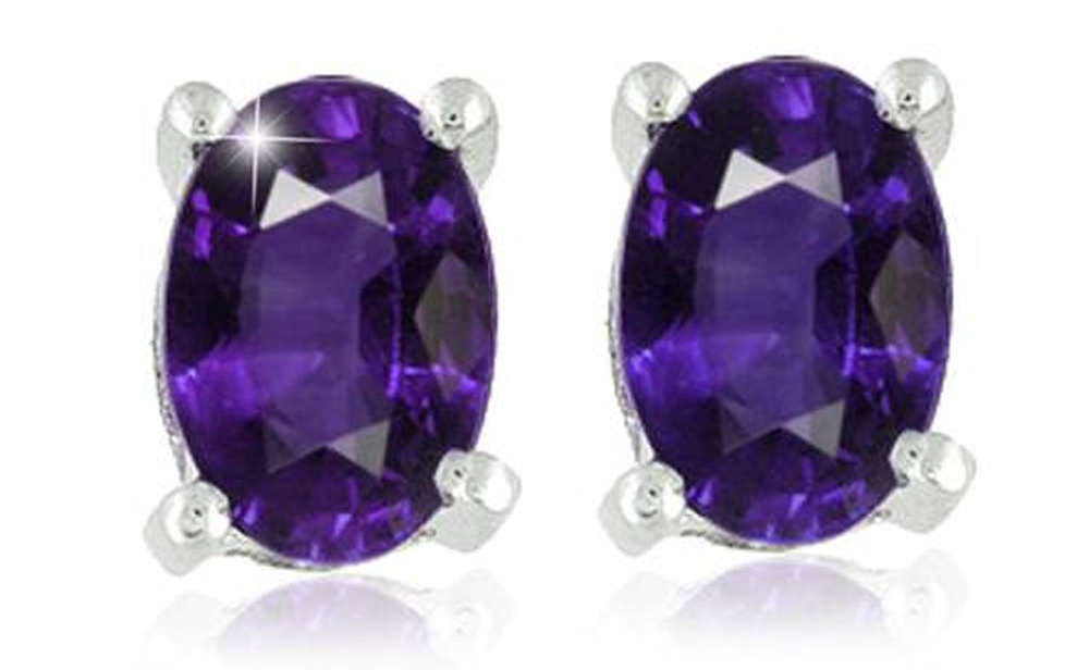 oval amethyst earrings