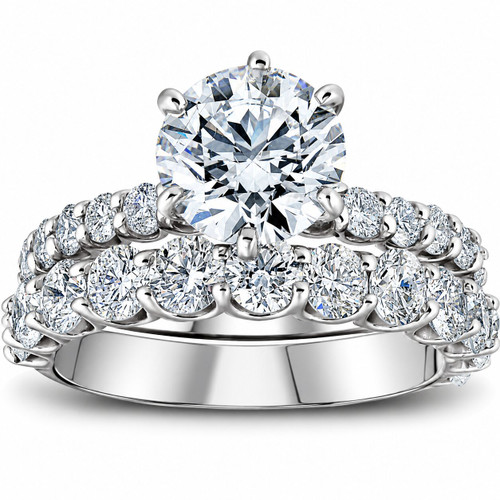 3 Ct Diamond Engagement Wedding Ring Set 14k White Gold