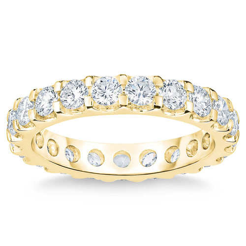 Eternity 「lose sight of...」 2 Ct Moissanite Eternity Ring Womens Wedding Band 14k Yellow
