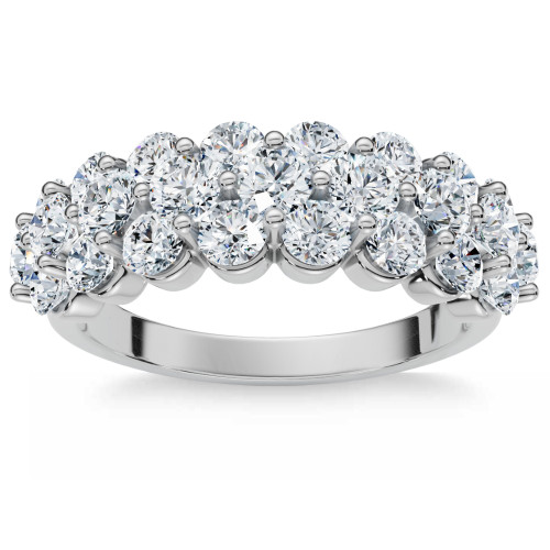 Bague Anniversaire Diamants 10K Or Blanc - Large, Style Channel Set - Taille 7.5 - Occasion