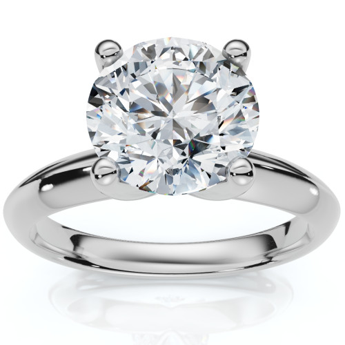 Certified 2ct Lab Grown Diamond Thin Solitaire Engagement Ring 14k White Gold