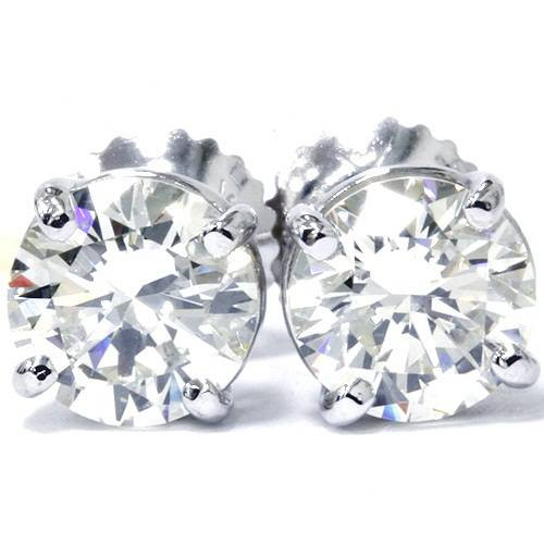 Diamond Stud Earrings, .32 Carat total, I/J, SI, 14K White Gold