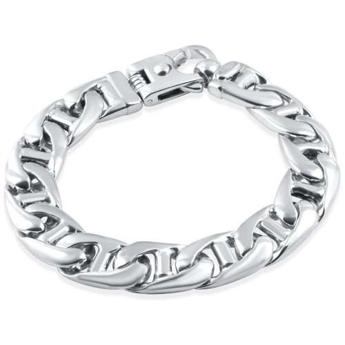 Men's Link 14k Gold (113gram) or Platinum (183gram) 13.5mm Bracelet 9