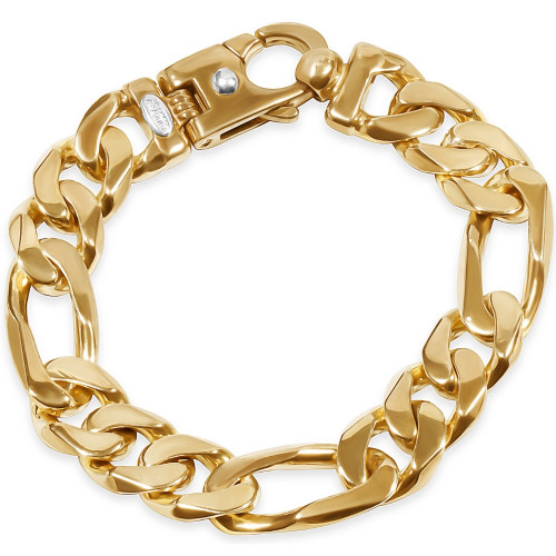 Men's Figaro 14k Gold (33gram) or Platinum (54gram) 8.5mm Link