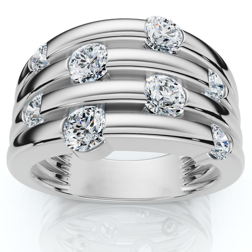 14K White Gold 1ct Real Diamond Right Hand Ring