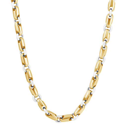 Men's 14k Gold (110gram) or Platinum (206gram) 8mm Link Chain Necklace 24