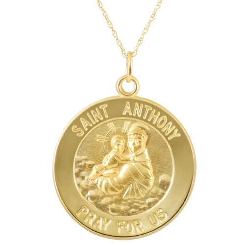 14k Yellow Gold St. Anthony Medal Pendant 1