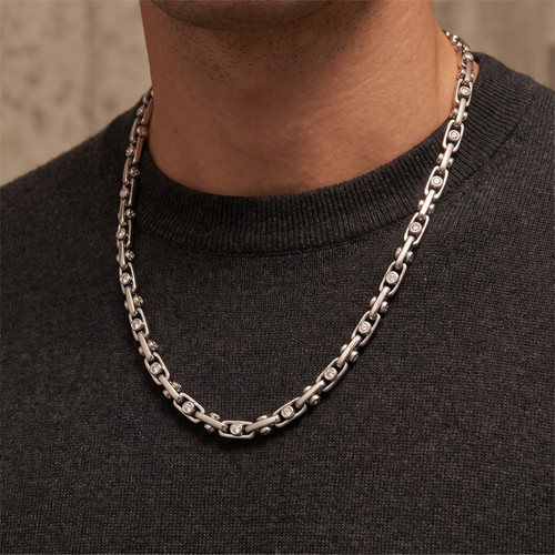 Men's 14k Gold (183gram) or Platinum (344gram) 8mm Link Chain
