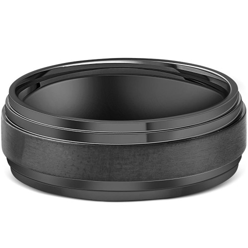 Mens 9mm titanium black comfort fit brushed wedding band from Pompeii3