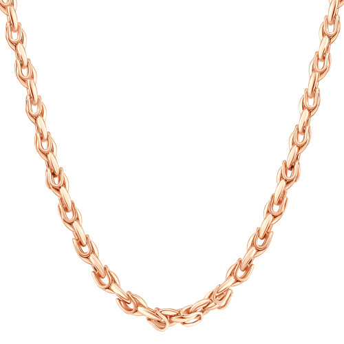 Handmade Rose Gold Necklace With Push Clasps, Oval Link Chain