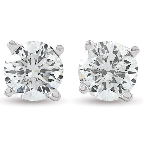 3/4ct Round Diamond Studs 14K White Gold