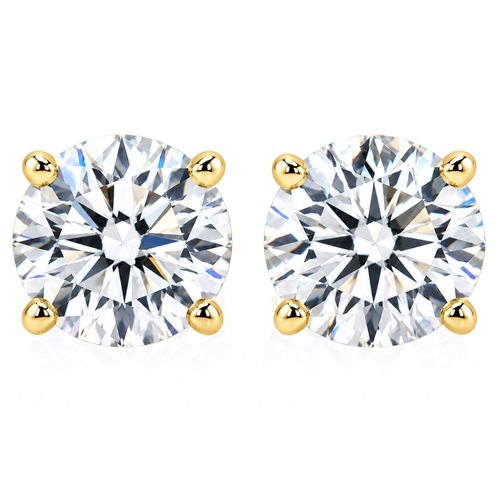 VVS 2ct 14k yellow gold moissanite stud earrings from Pompeii3