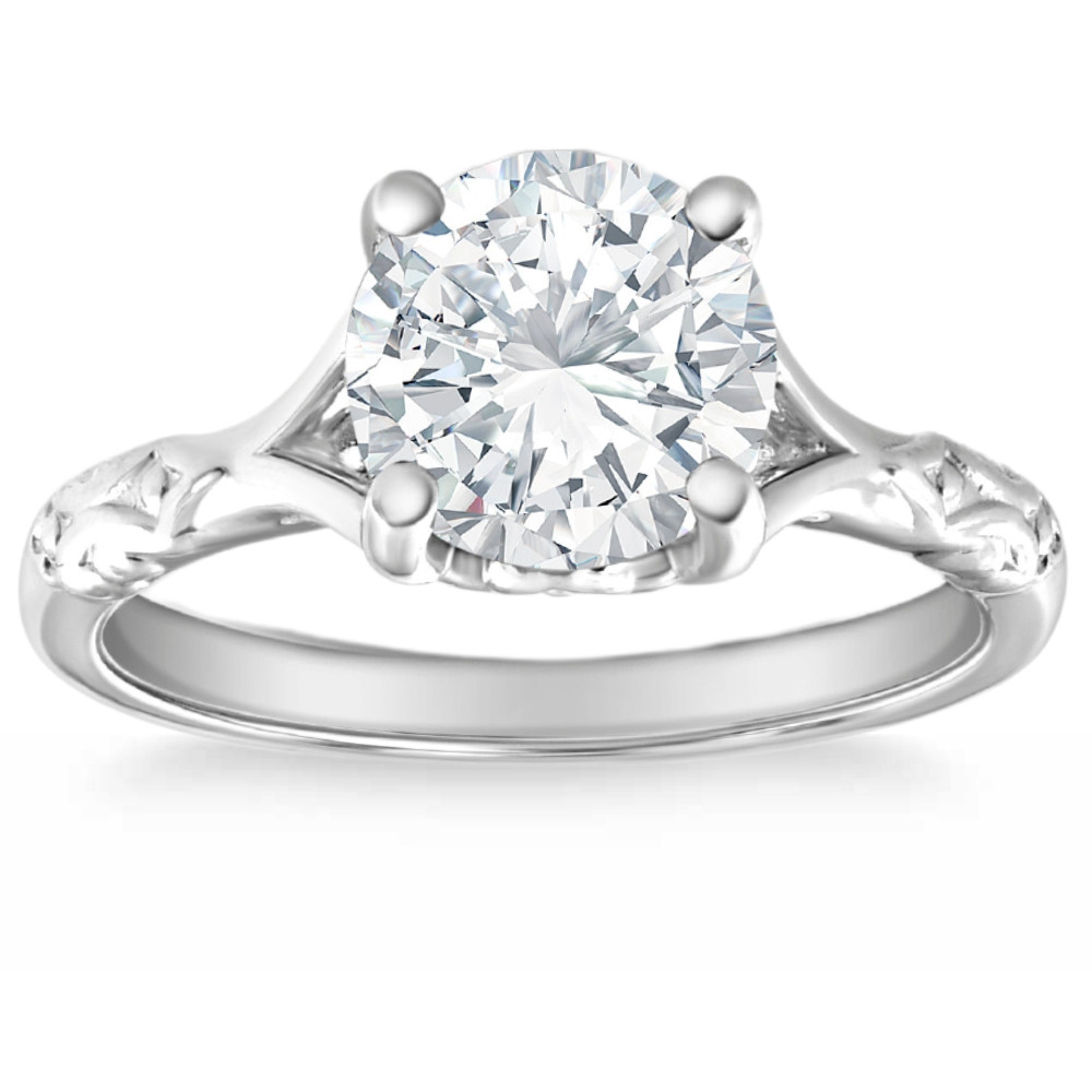2Ct Certified Round Diamond Platinum Solitaire Diamond Engagement Ring Lab Grown (F-G, SI)
