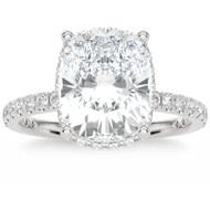 Certified 4 1/2Ct Cushion Diamond Engagement Ring Side Halo 14k Lab Grown (G-H, VS)