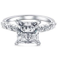 Certified 3.44Ct Princess Cut Diamond Engagement Ring 14k White Gold Lab Grown (H-I, VS)