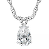 Certified 1/2Ct Pear Shape Solitaire Diamond Pendant Necklace 14k Gold (D-E, VS)