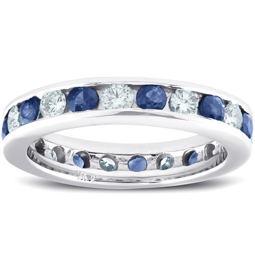 Channel set sapphire guard rings