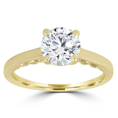 1 ct Diamond Round Brilliant Cut Solitaire Engagement Ring 14k Yellow Gold