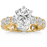 Certified 7.52Ct Pear Diamond Eternity Engagement Ring 14k Gold Lab Grown (G-H, VS)