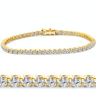 1.23 - 4.00Ct TW Diamond Tennis Bracelet 7" 14k Gold Lab Grown (D-E, VS)