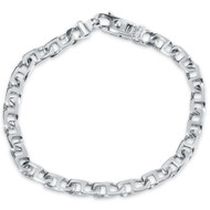 Solid 34 Gram Platinum 6mm Link Men's Chain Bracelet 6mm 8.5"