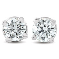 1/4ct Round Diamond Studs 14K White Gold Brilliant Cut (H-I, I2-I3)