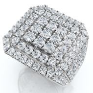 5Ct TW Men's Round Diamond Pave Ring Gold Lab Grown (F-G, VS)