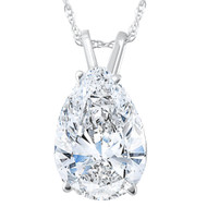 3.03Ct Pear Shape Solitaire Diamond Necklace Pendant Lab Grown Certifed 14k Gold (F-G, VS)