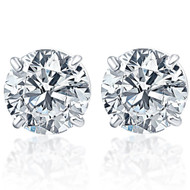 Certified 2Ct TW Diamond Studs 14k White Gold Lab Grown (E-F, VS)