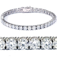 13Ct Round-Cut Diamond Tennis Bracelet 14k White Gold 7" Lab Grown (F-G, VS)