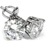 Platinum 2 Ct T.W. Certified Lab Grown Diamond Studs Screw Backs (F-G, VS2-SI1)