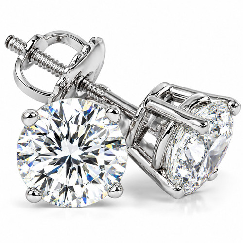 Platinum 2 Ct T.W. Lab Grown Diamond Studs Screw Backs