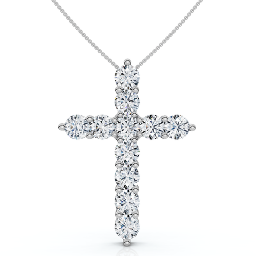 4Ct TW Diamond Cross Pendant 14k Gold Women's 18