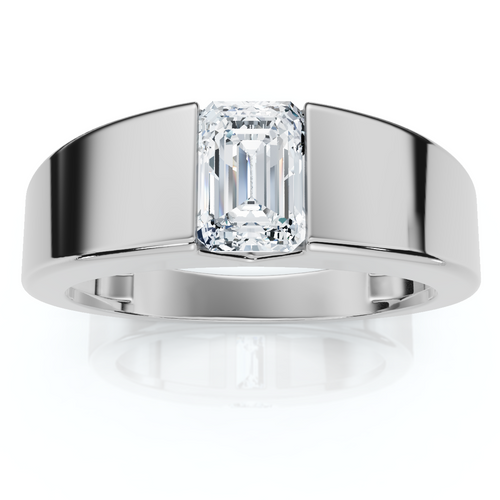Men's 1ct emerald cut diamond wedding anniversary ring 14k gold or platinum Pompeii3