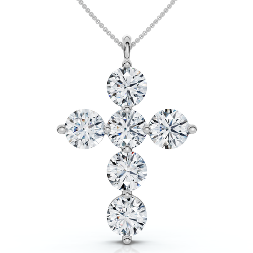 6Ct Diamond Cross Pendant Lab Grown 18