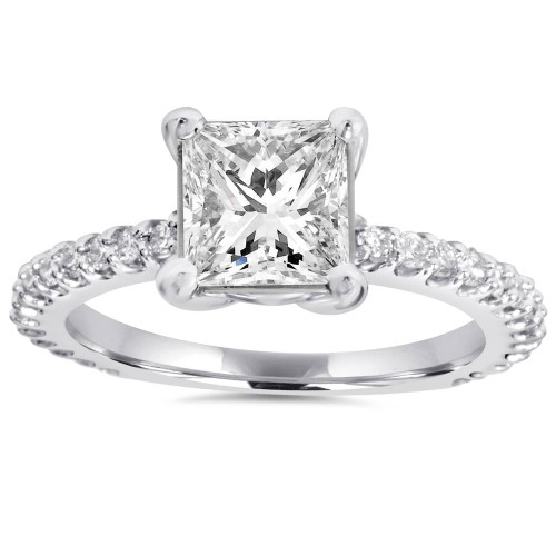 Princess Cut Diamond 1 1/3 ct Engagement Ring 14k White Gold