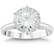 3ct Enhanced Round Diamond Solitaire Engagement Ring 14K White Gold (I-J, I2-I3)