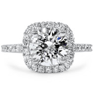 1 3/4 CT Halo Diamond Engagement Ring Round Cut 14K White Gold (G-H, SI)