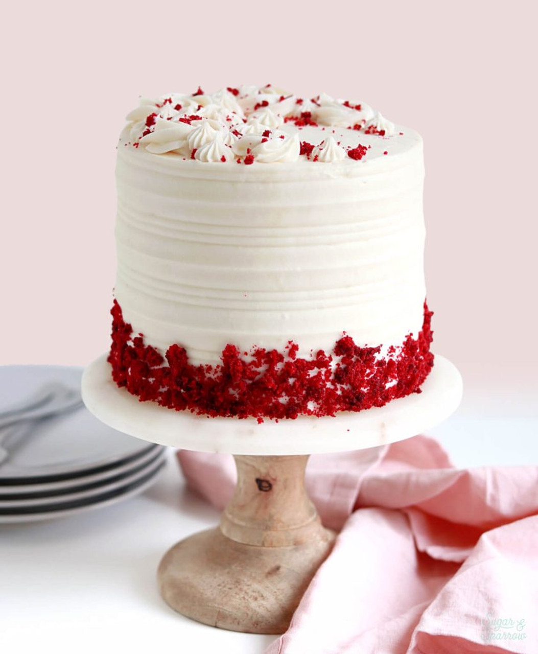 Red and White Cream Cake - Dough and Cream