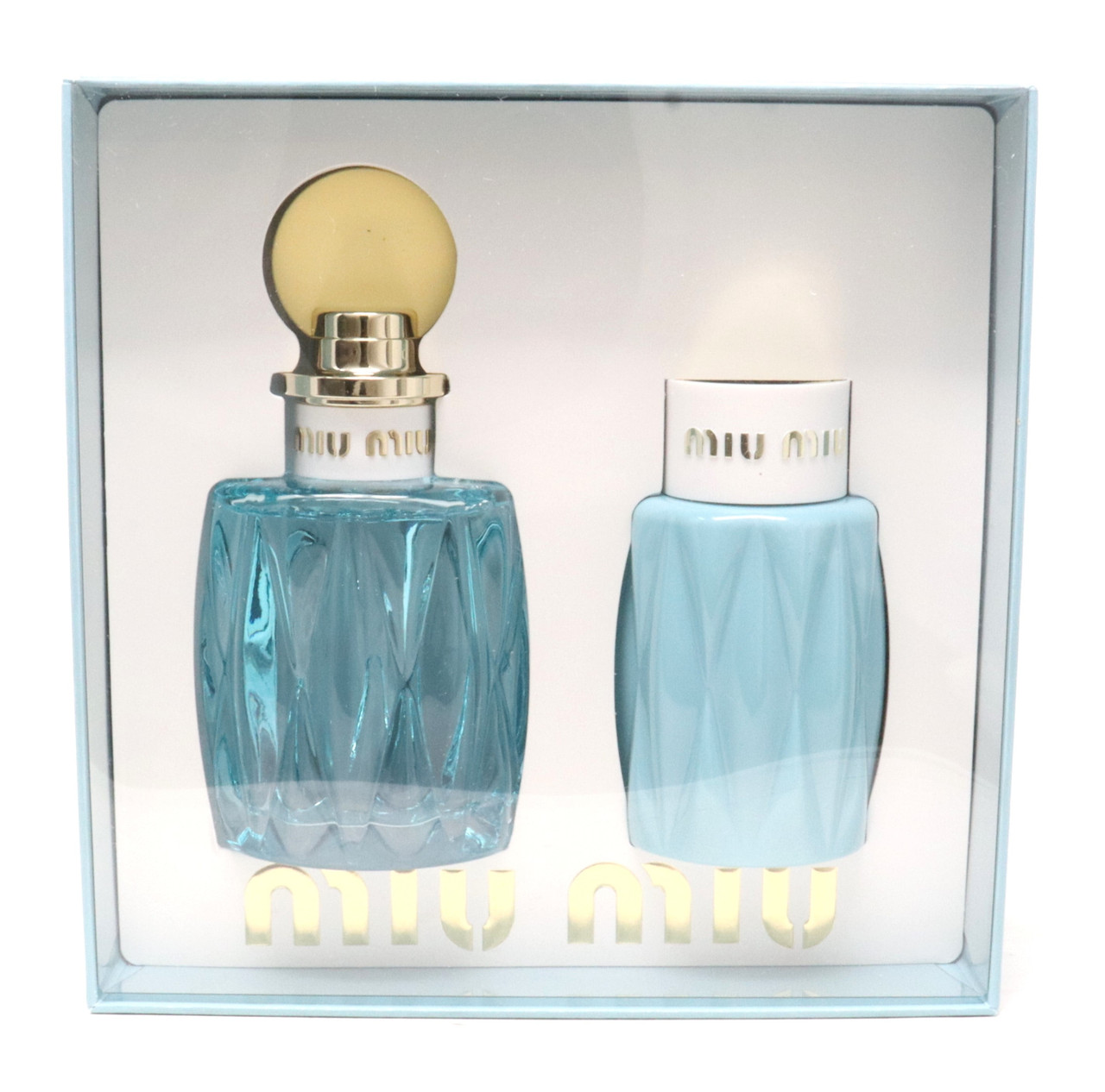 Miu Miu L'eau Bleue 2pc Gift Set For Women 100ml EDP + 100ml Body