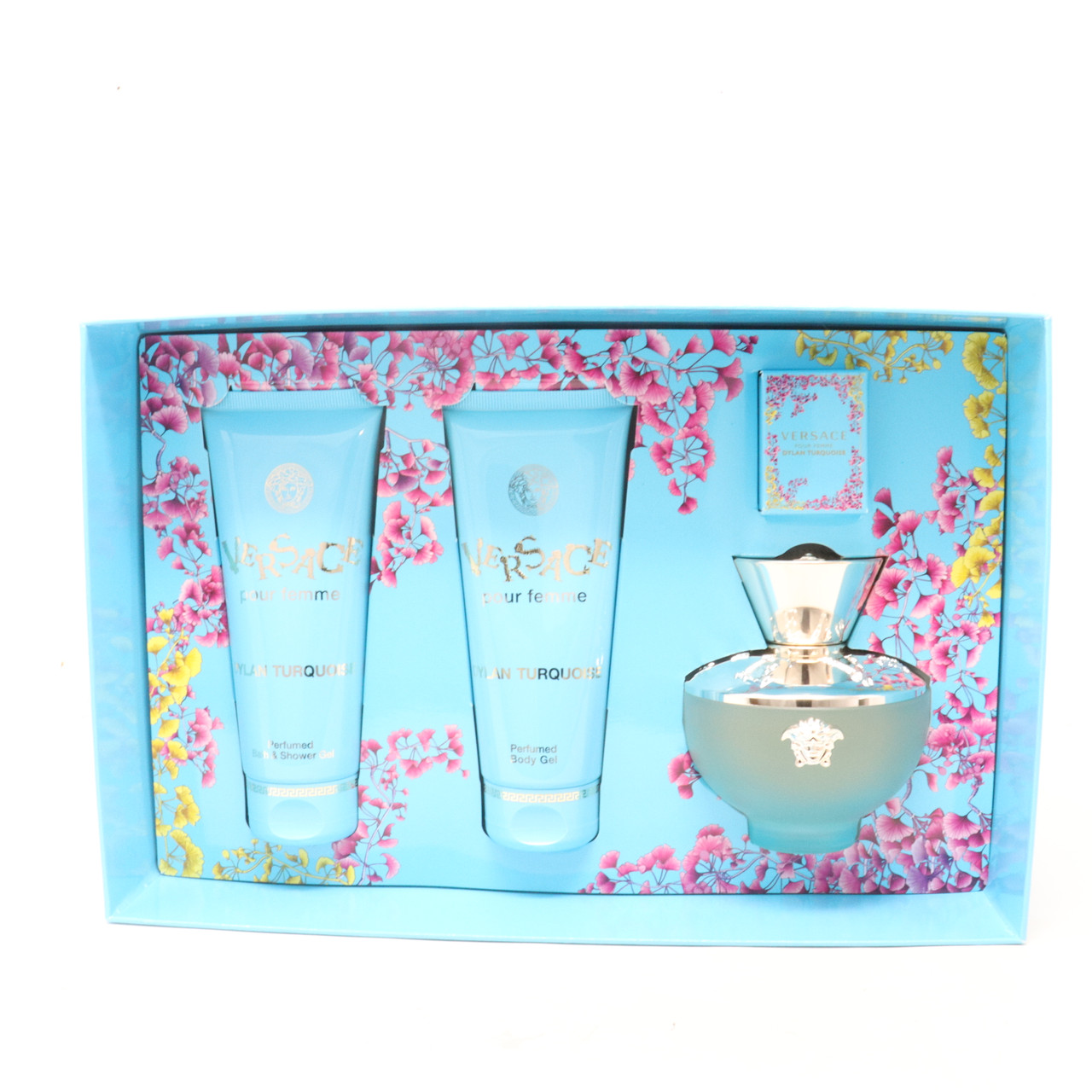 Versace Dylan Turquoise Pour Femme Eau De Toilette 4-Pcs Set / New With Box