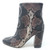 Dannia Dark Brown Snake Print Leather Boots
