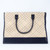 Woven Cream And Navy Blue Tote Bag