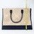 Woven Cream And Navy Blue Tote Bag