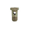 Mahindra M14 x 1.5 banjo bolt 001230010R2 with alternate numbers 000000092, 000020747E05 and 001230331R2 for 05 Old Series, 25, 30, 35, 00, 3600 and 5500 Series tractors, used to clamp fuel filter supply, overflow and fuel tank to fuel pump banjo fittings for secure, leak‑free diesel fuel delivery.