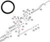 Mahindra V7201024020 O-ring P 1A, P20, small round elastomer seal used between the hydraulic pump and gear pump adaptor on eMax 22/25 and eMax L22/L25 tractors to keep hydraulic oil contained under pressure.